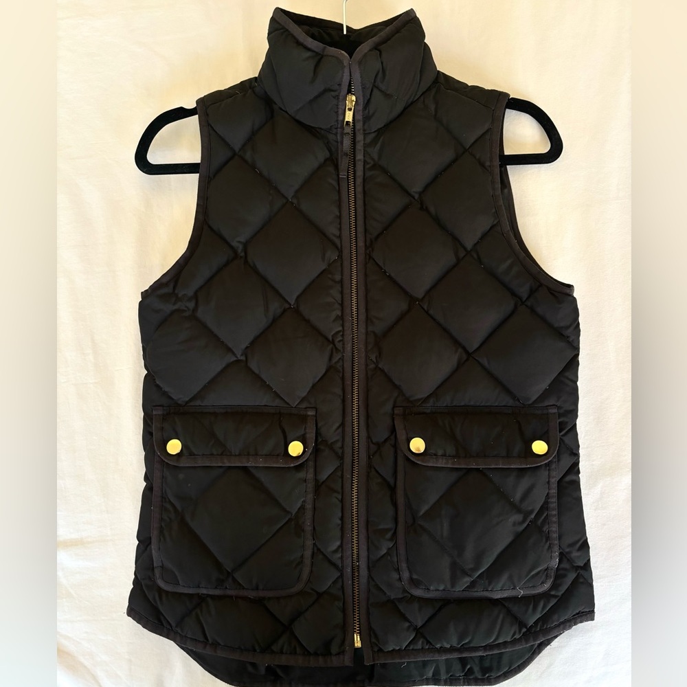 Black JCrew Puffy Zip-Up Vest